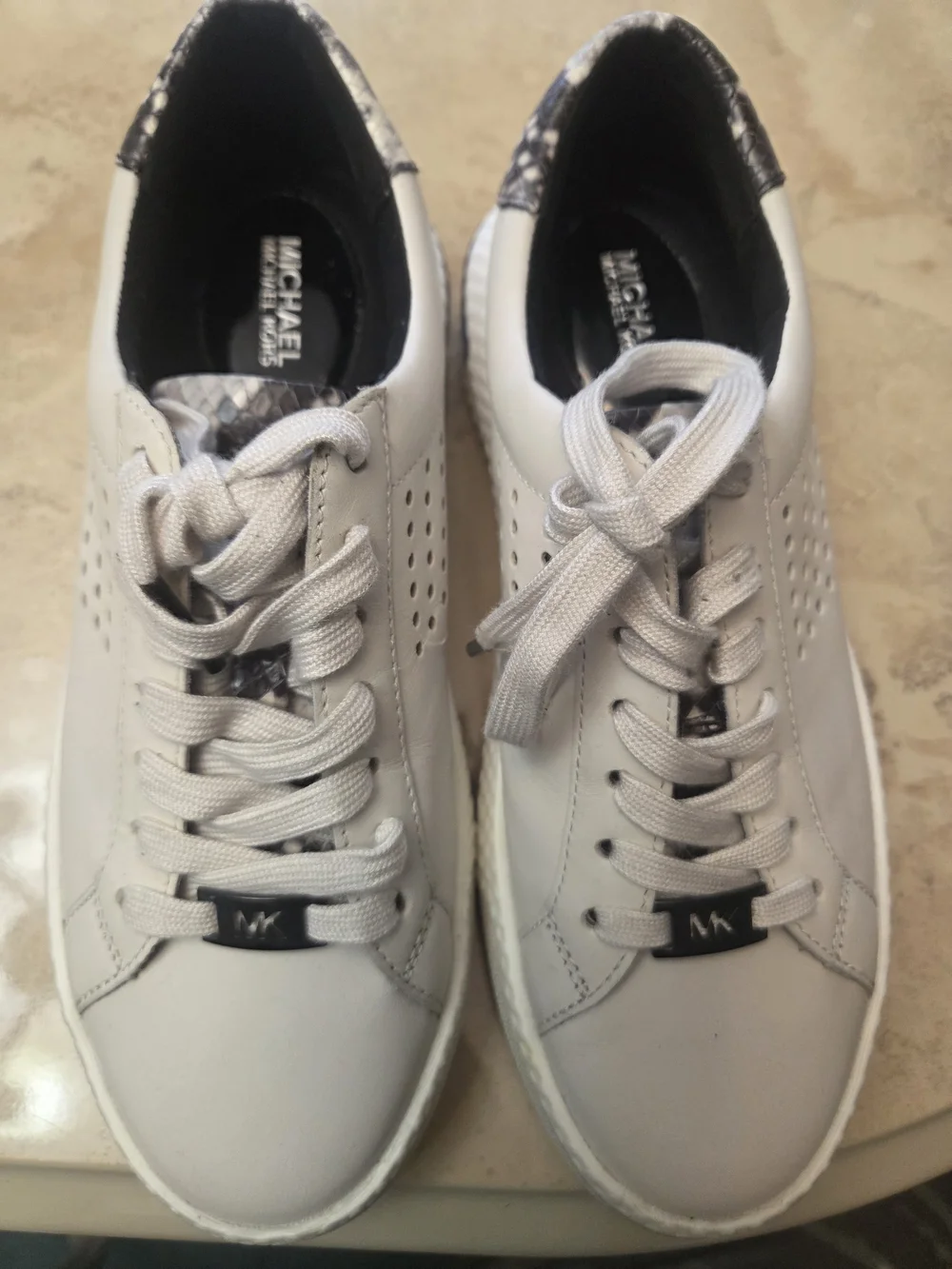Michael Kors white leather